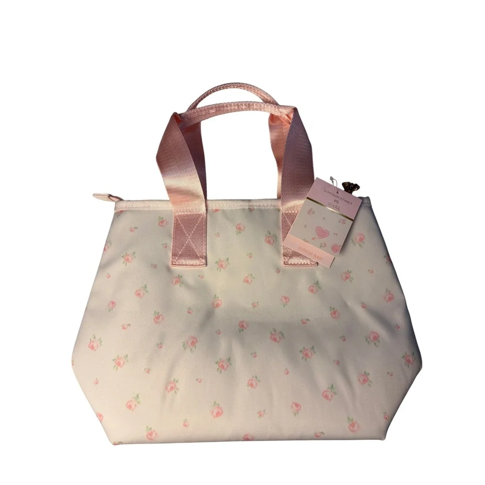 LoveShackFancy x Target Yoobi Floral Lunch Bag Tote Ballet Bloom Pink Rose NWT